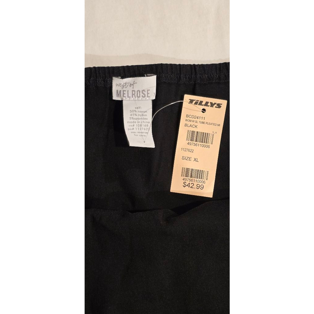Women's West of Melrose Black & White Strapless Pleated Mini Dress XL - Picture 6 of 7